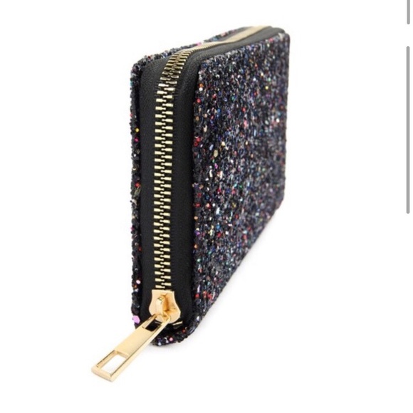 Amazing black glitter women’s fancy elegant holiday wedding wallet - Picture 8 of 9